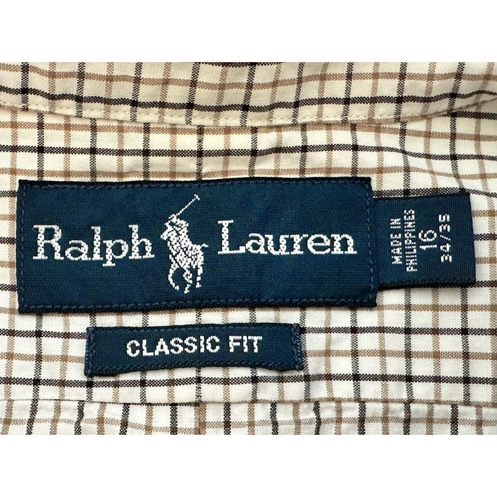 Ralph Lauren Long Sleeve Dress Shirt Mens 16 34/35 Classic Fit Plaid Button Down - Picture 4 of 6